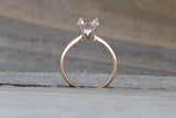 14k Rose Gold Oval 6mm Morganite Pink Peach Champagne Beige Engagement Vintage Solitaire Two Tone Classic