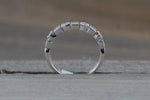 14K White Gold Art Deco Diamond Wedding Milgrain Etching Vintage Classic Ring