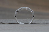 14K White Gold Art Deco Diamond Wedding Milgrain Etching Vintage Classic Ring