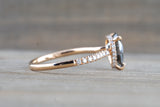 Ondrea 8x6mm Pear Moissanite Hidden Under Open Gallery Halo Diamond Engagement Ring M3094