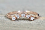 Diamond Curved Crown 5 Stone Shadow Ring