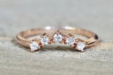 Diamond Curved Crown 5 Stone Shadow Ring