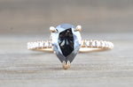Ondrea 8x6mm Pear Moissanite Hidden Under Open Gallery Halo Diamond Engagement Ring M3094