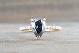 Ondrea 8x6mm Pear Moissanite Hidden Under Open Gallery Halo Diamond Engagement Ring M3094