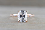 14k Gold Elongated Old Mine Cut Moissanite Diamond Ring Engagement M3096