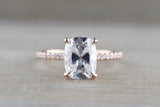 14k Gold Elongated Old Mine Cut Moissanite Diamond Ring Engagement M3096