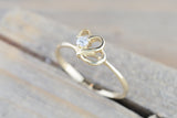 Yellow Gold Diamond Heart Wing Ring Closeout