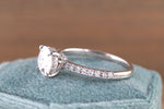Engagement Ring 7mm round gold underhalo hidden diamond setting Moissanite Lab Grown
