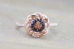 Rope Twist Halo Morganite Diamond Round