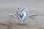 Heirloom Halo Diamond ring with Moissanite M3097