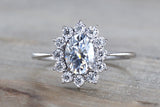 Heirloom Halo Diamond ring with Moissanite M3097
