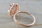 Penelope Oval Morganite Diamond Halo Ring