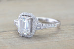 Emerald Cut Moissanite Grandeur Ring M3086