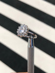 Heirloom Halo Diamond ring with Moissanite M3097