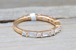 Baguette and Round Diamond Band Ring B10093
