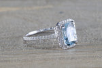 Rebecca cushion Aquamarine Diamond Halo ASPER1430042