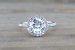 Round Halo Moissanite Diamond Ring M3098