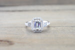 Emerald Cut Moissanite Grandeur Ring M3086