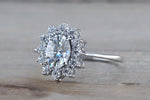 Heirloom Halo Diamond ring with Moissanite M3097