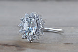 Heirloom Halo Diamond ring with Moissanite M3097