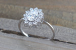 Heirloom Halo Diamond ring with Moissanite M3097