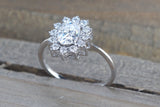 Heirloom Halo Diamond ring with Moissanite M3097