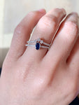 Gold Diamond Curved Crown 3 Stone Shadow Ring ASPBR010055