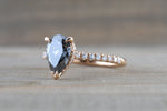 Ondrea 8x6mm Pear Moissanite Hidden Under Open Gallery Halo Diamond Engagement Ring M3094