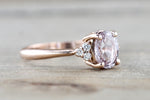 Leila Pink Sapphire GIA Certified Gemstone on Rose Gold Diamond Ring
