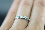 18k White Gold Staggered Diamond Baguette Ring Band ASPBR010025