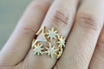18k Yellow Gold Multi Star Diamond Large Ring ASPFR010002