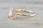 Liz Morganite Ring 14k Gold 10x8mm Cushion Cut