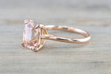 Liz Morganite Ring 14k Gold 10x8mm Cushion Cut
