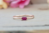 Colored Gemstone Elongated Single Stone Gold Ring