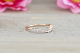 18kt Gold Shared Prong Diamond Curve Band Ring ASPBR010030