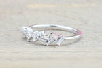 18k White Gold Staggered Diamond Baguette Ring Band ASPBR010025