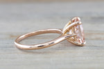 Liz Morganite Ring 14k Gold 10x8mm Cushion Cut