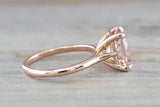 Liz Morganite Ring 14k Gold 10x8mm Cushion Cut