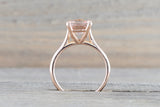 Liz Morganite Ring 14k Gold 10x8mm Cushion Cut